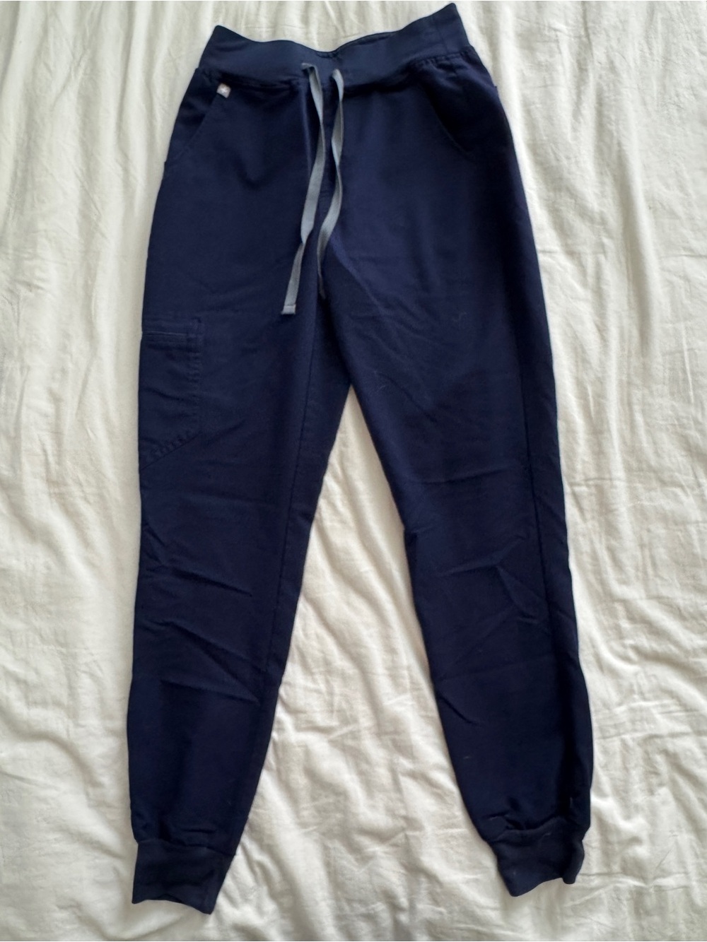 Figs Navy Drawstring Knit Joggers